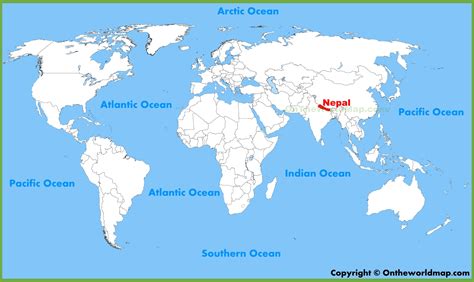 World Map with Nepal Highlighted
